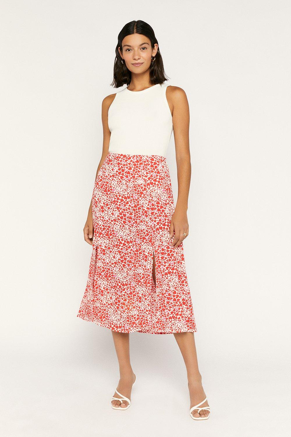 heart midi skirt