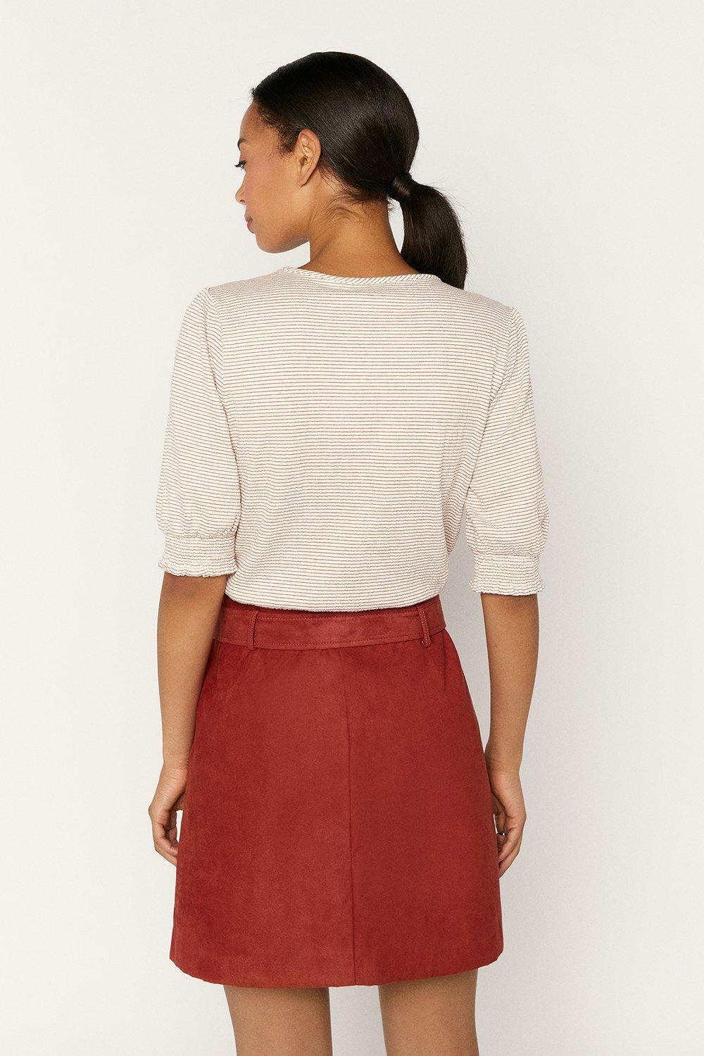 faux suede burgundy skirt