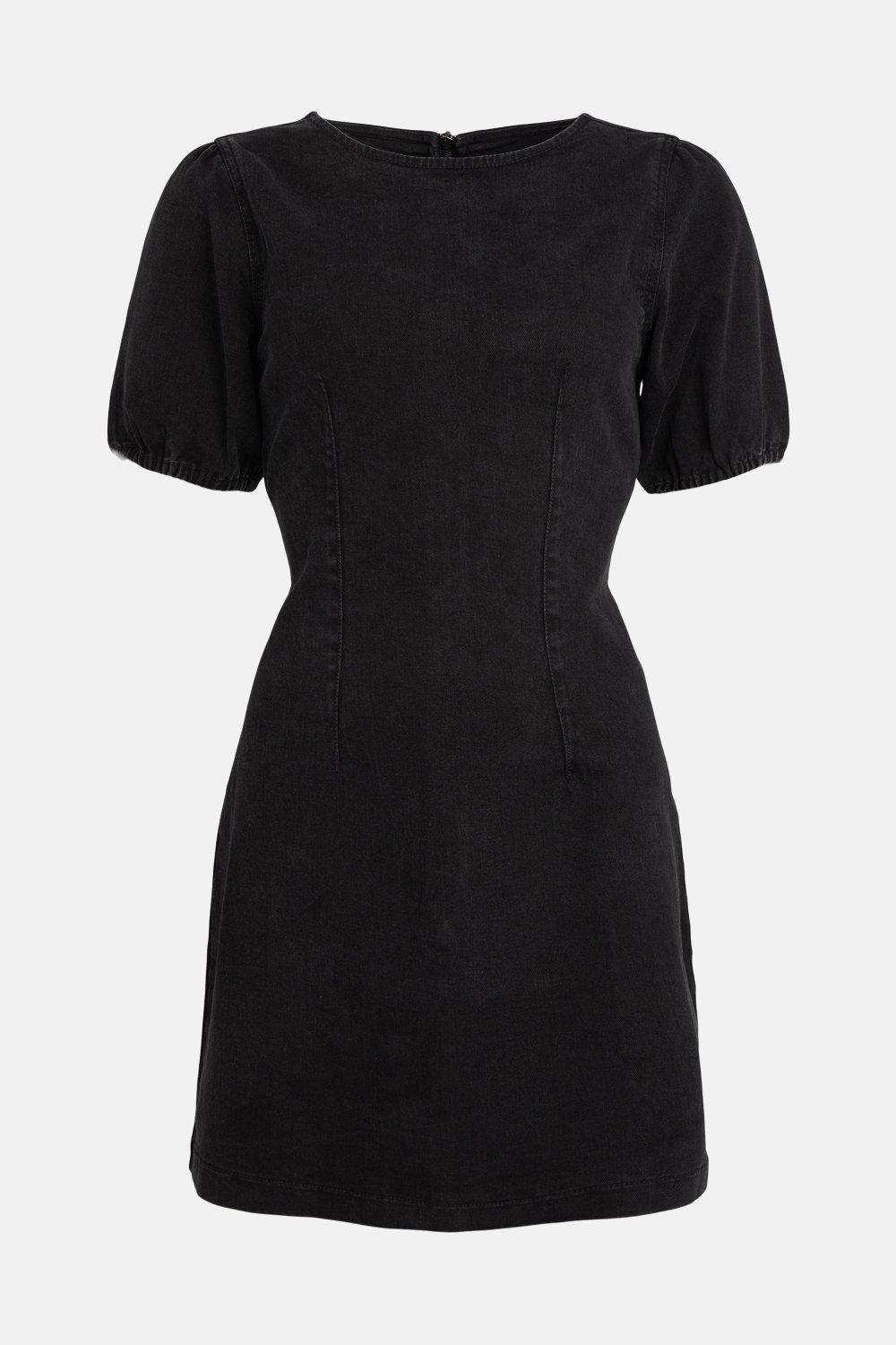 alc black puff sleeve dress