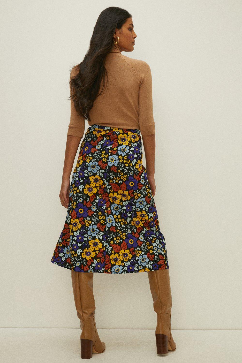 colourful midi skirt