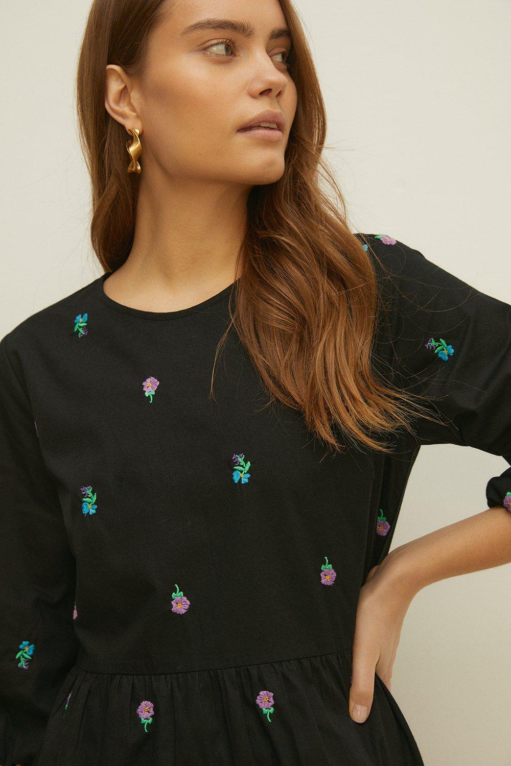 embroidered smock