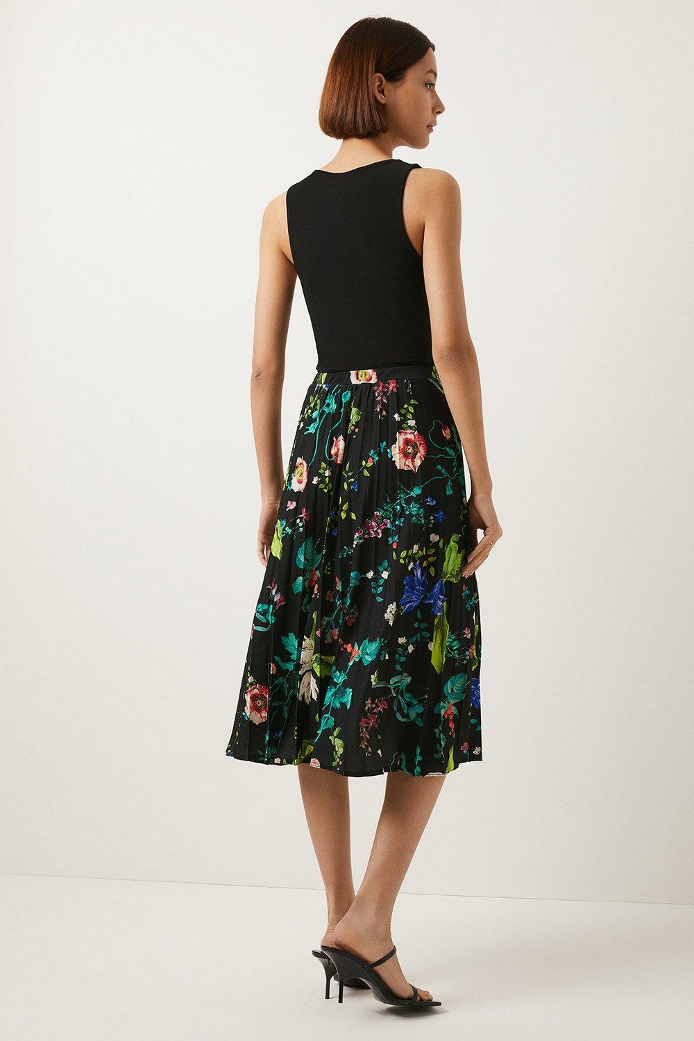 jersey floral skirt