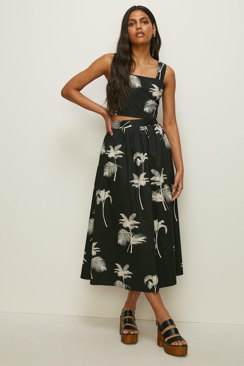 oasis black and white skirt