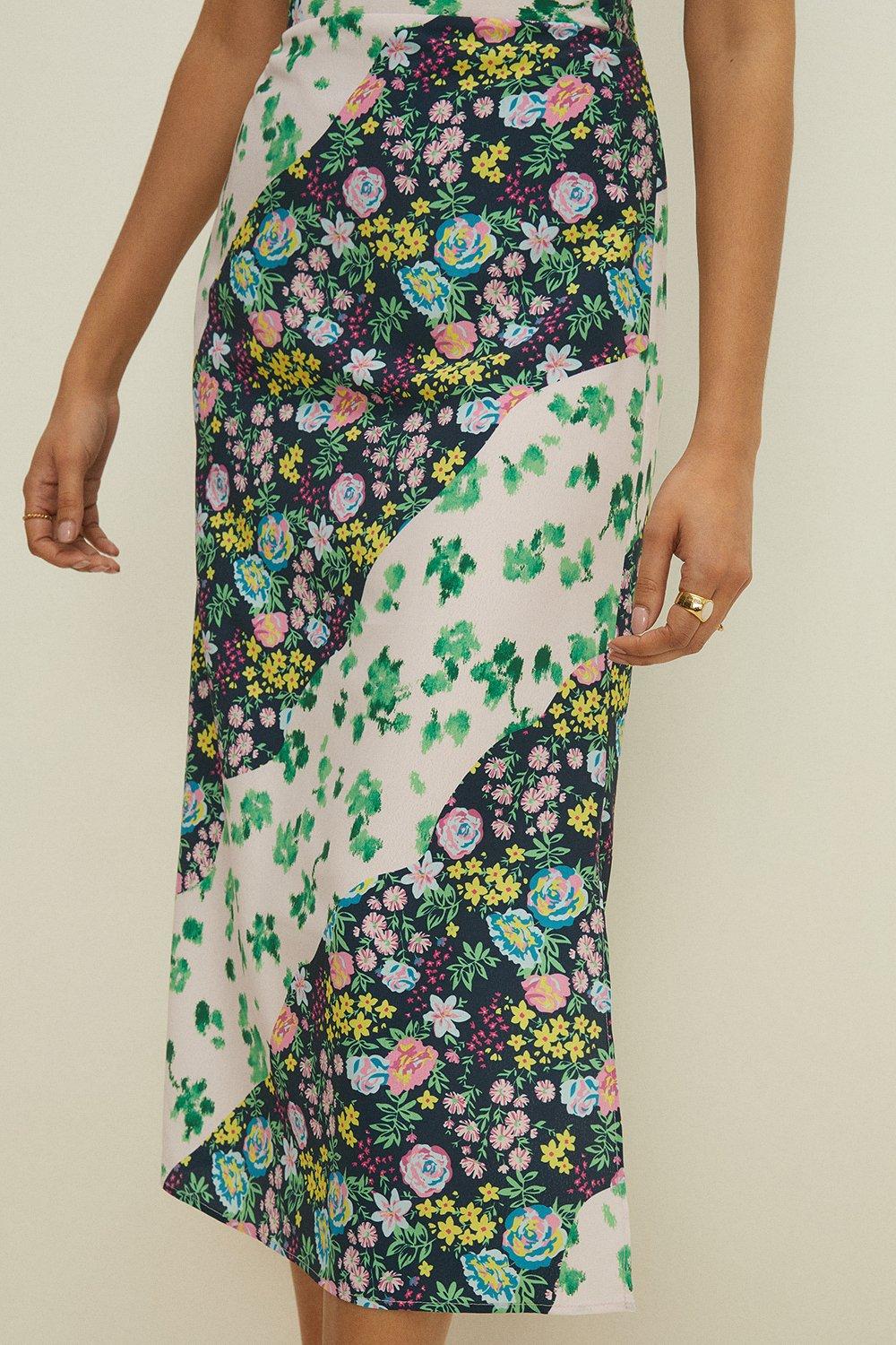 floral bias cut skirt