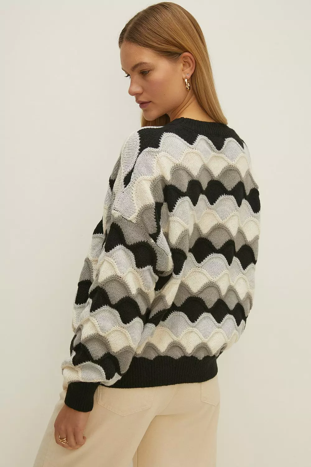 Wavy Knit Multicolour Jumper | Oasis