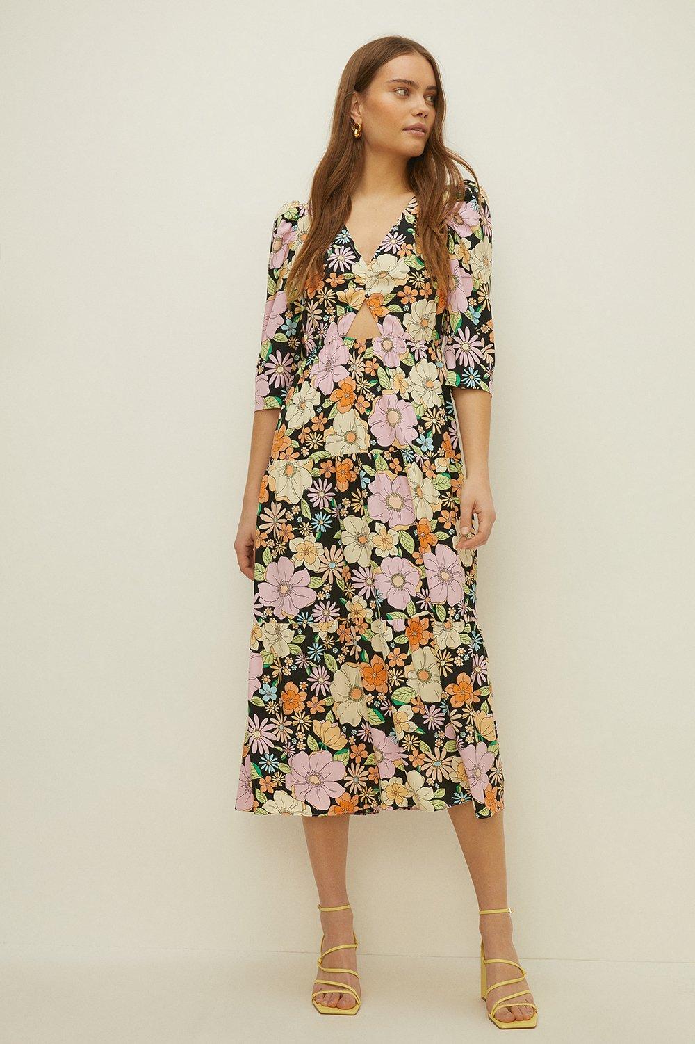 oasis pink floral dress