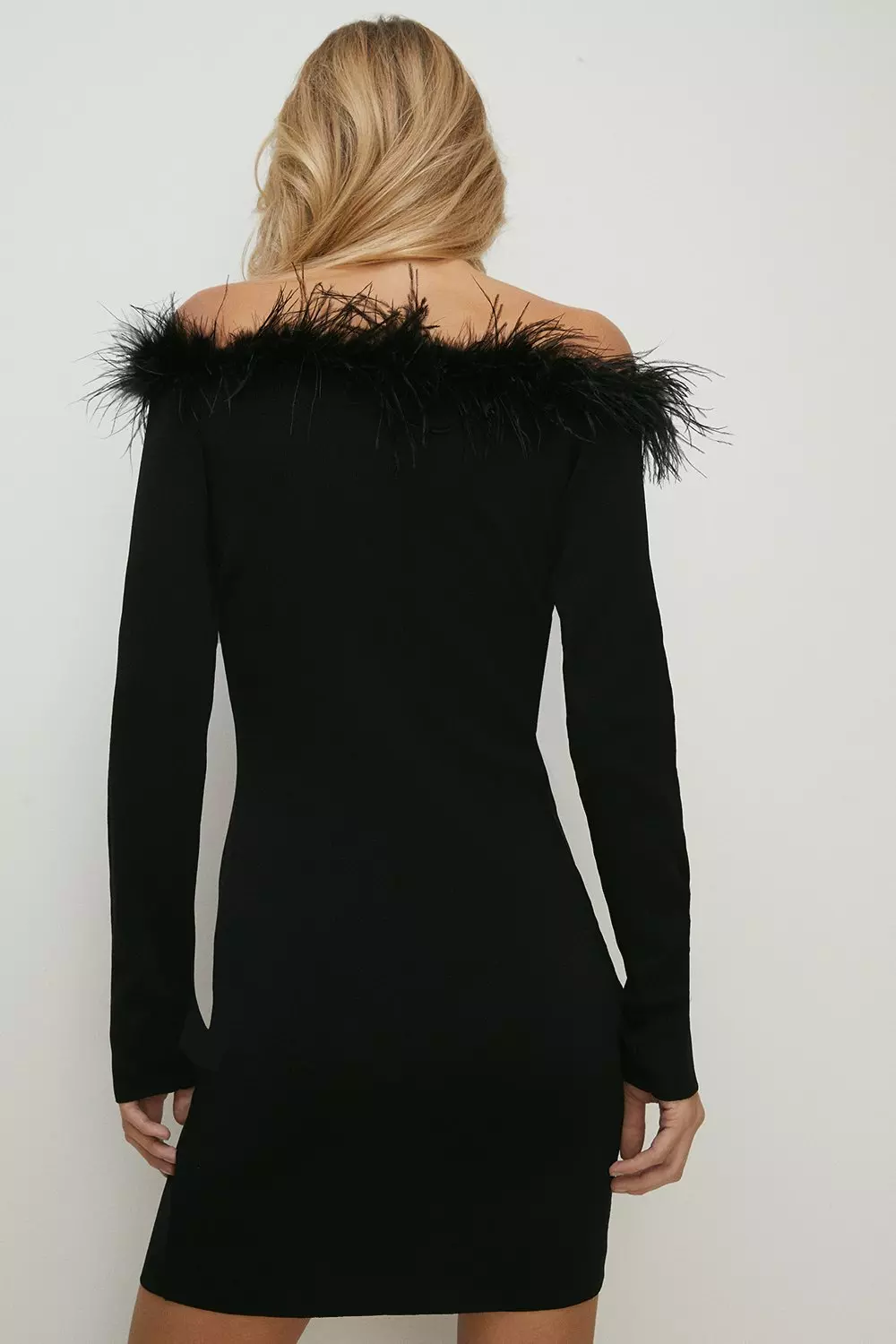 bardot feather dress