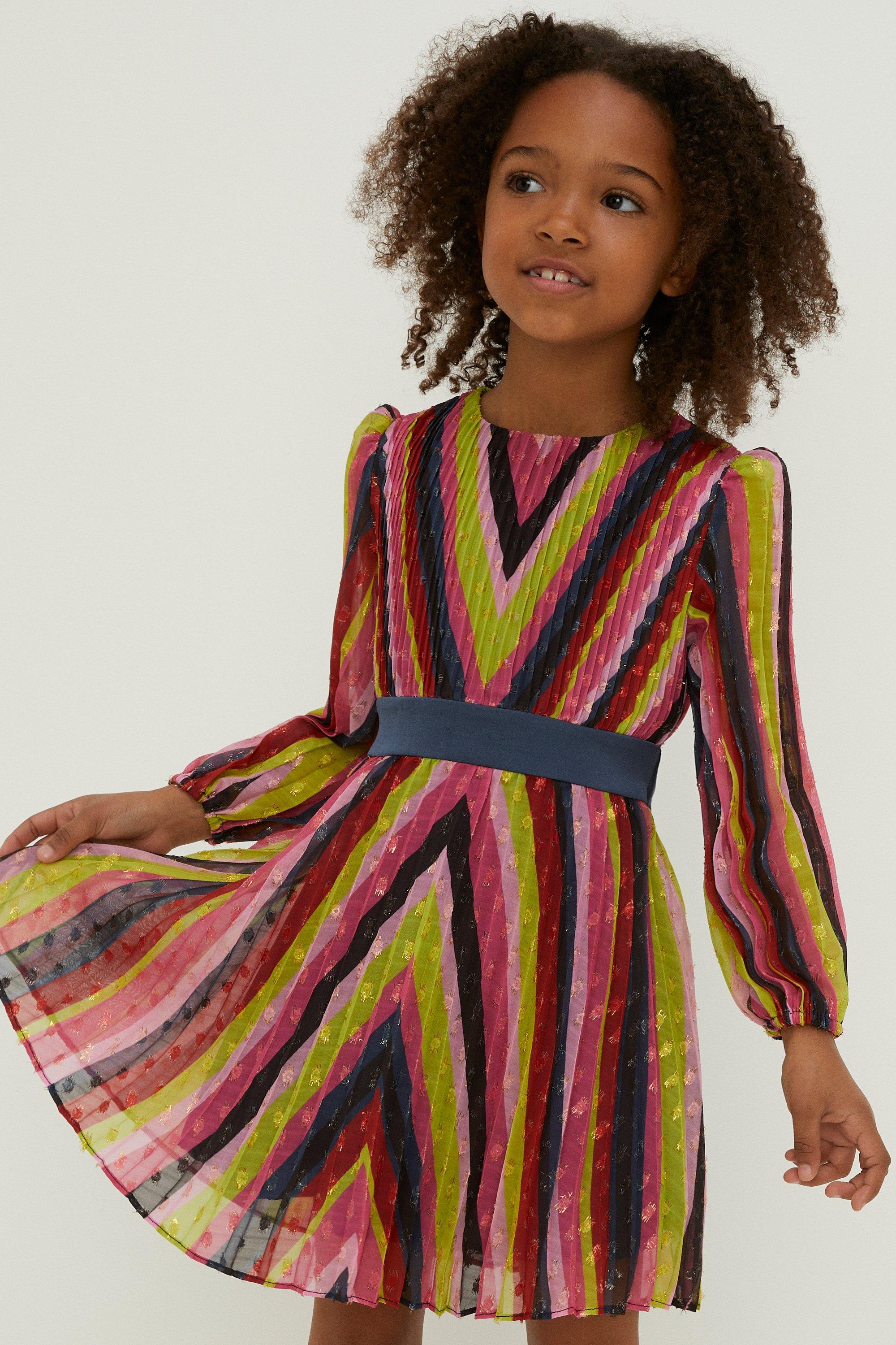 pleated balloon sleeve dress