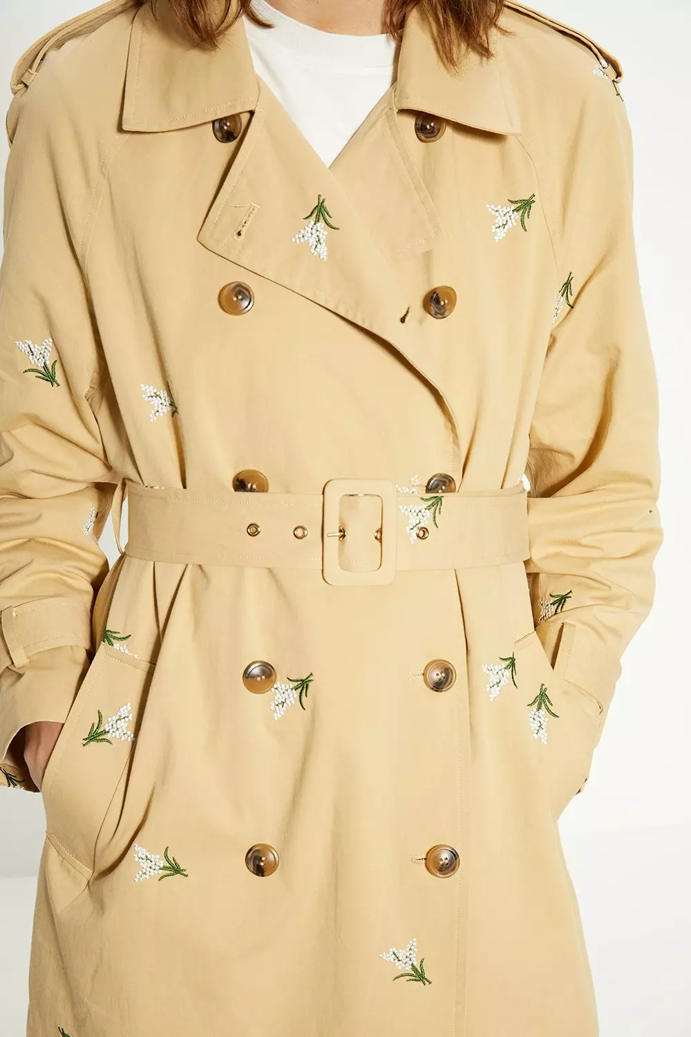 Embroidered Trench Coat | Oasis